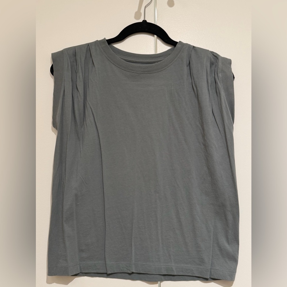 XSP LOFT Grey Petite Pleated Muscle Tee